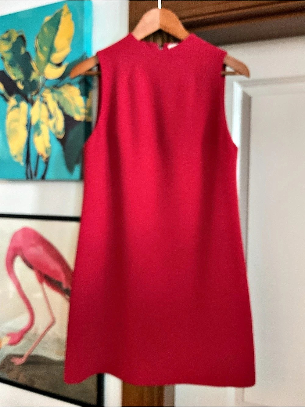 Alice + Olivia Coley Mock Neck Shift Dress Red Size 4